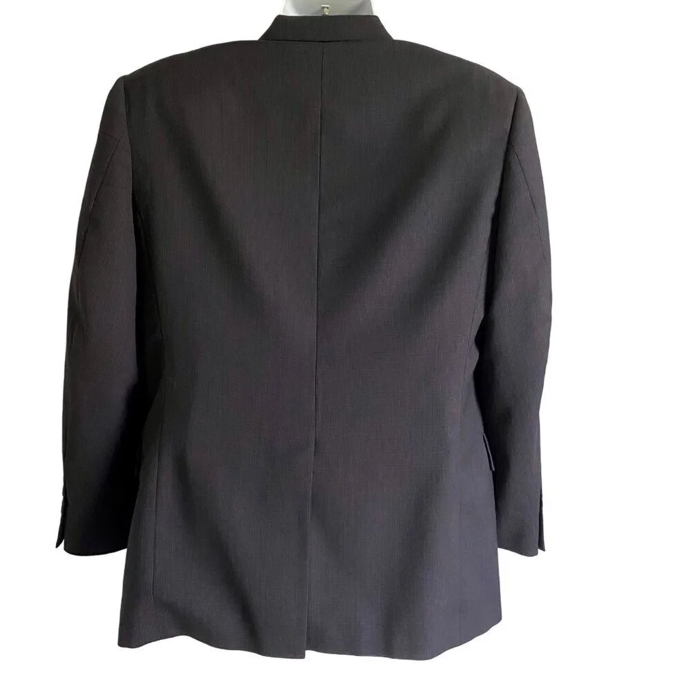 Hart Schaffner Marx Men's 2-Button Black Gray Wool Suit Jacket Blazer 40R